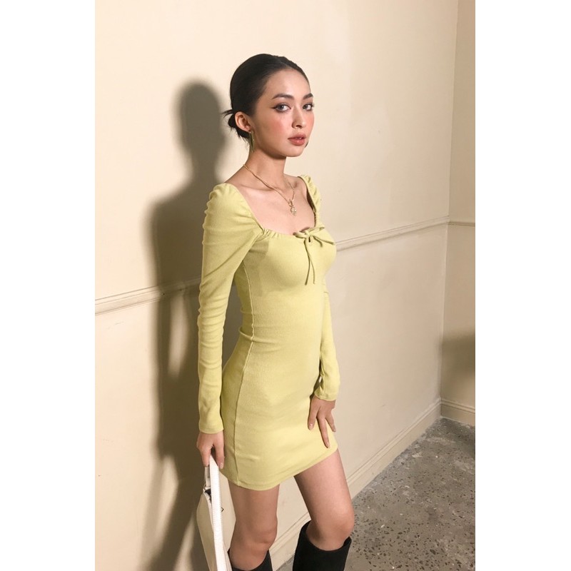 Váy vàng Mustard Bodycon dress