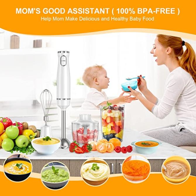 Máy xay cầm tay đa năng PHISINIC 4 trong 1 1000W 0.6L - máy xay sinh tố cầm tay đa năng Bản Đức