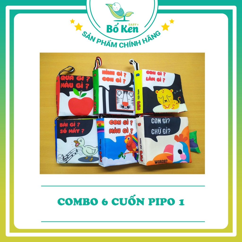 Bộ sách vải Pipo song ngữ bé yêu thích nhất [Tủ sách shop Bố Ken]