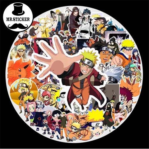 Bộ Sticker dán mũ nón bảo hiểm hoạt hình Naruto cực ngầu dán trang trí laptop, xe máy, ván trượt - DB.025