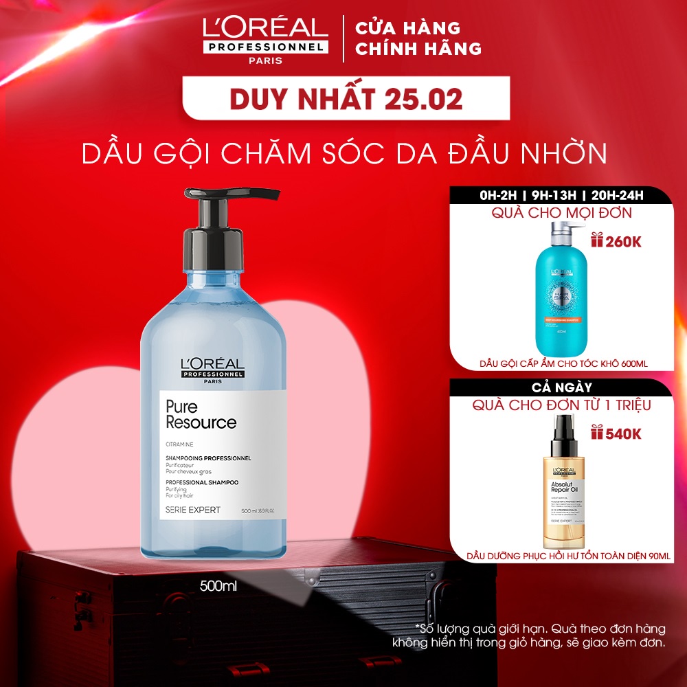 [Mã COSPPD05 giảm 10% đơn 400K] Dầu gội chăm sóc da đầu nhờn Serie Expert Pure Resource 500ml