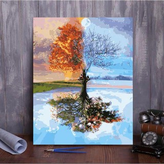 💥 Tranh Tô Màu Số Hóa 💥 Giá rẻ 💥 Đã căng khung DIY - 【Cây bốn mùa】