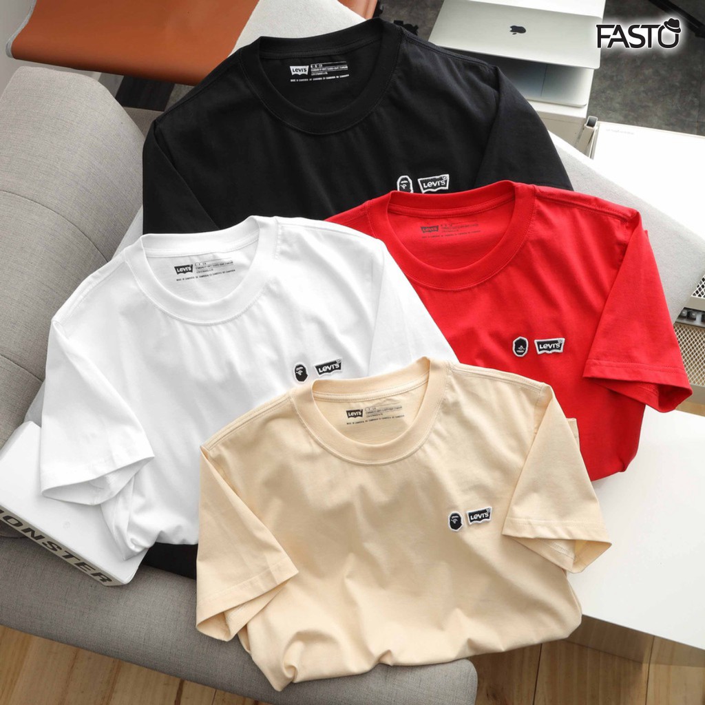 Áo thun nam thêu logo nổi chất 100% cotton cao cấp - Thời trang nam FASTO