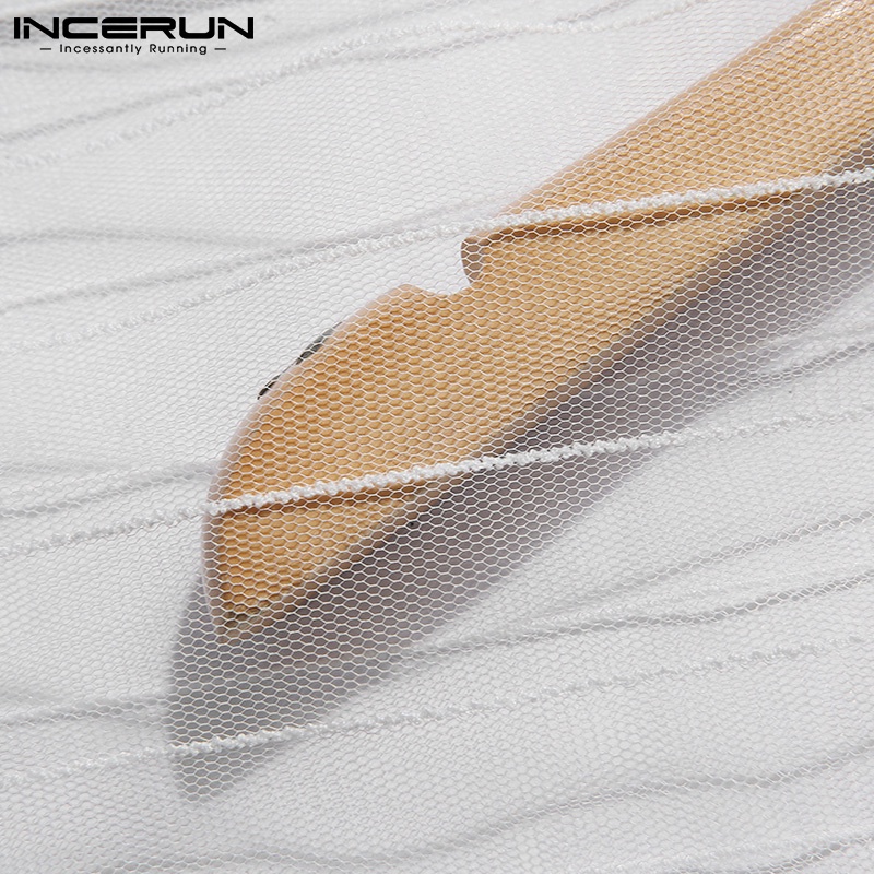 Bộ quần áo INCERUN thiết kế kiểu lưới xuyên thấu thời trang dành cho nam