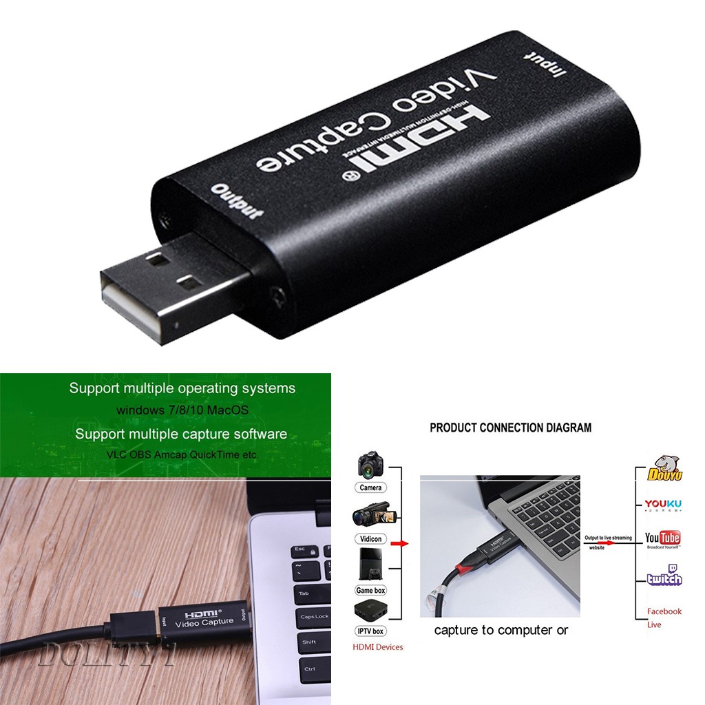 Đầu chuyển đổi HDMI sang USB 2.0 truyền tải video HD cho các buổi trực tuyến game video