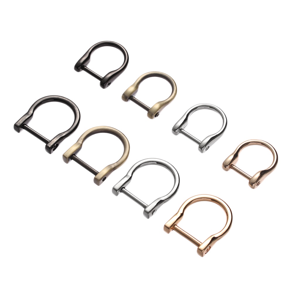 Móc Khóa Kim Loại Chữ D 1.4cm / 1.9cm Cho Dây Đeo Túi Da Thủ Công