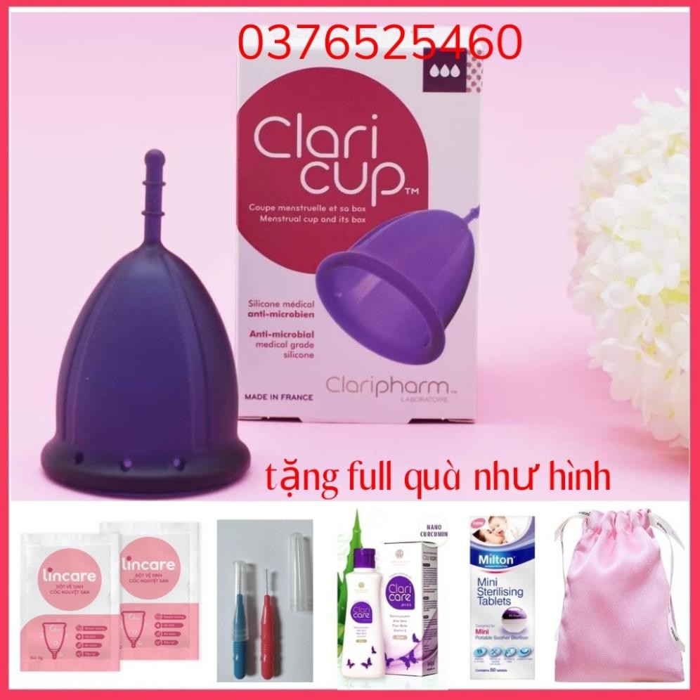 Cốc Nguyệt San CLARICUP Nhập Khẩu Chính Hãng Từ Pháp Tặng Thêm túi vải tole thời trang