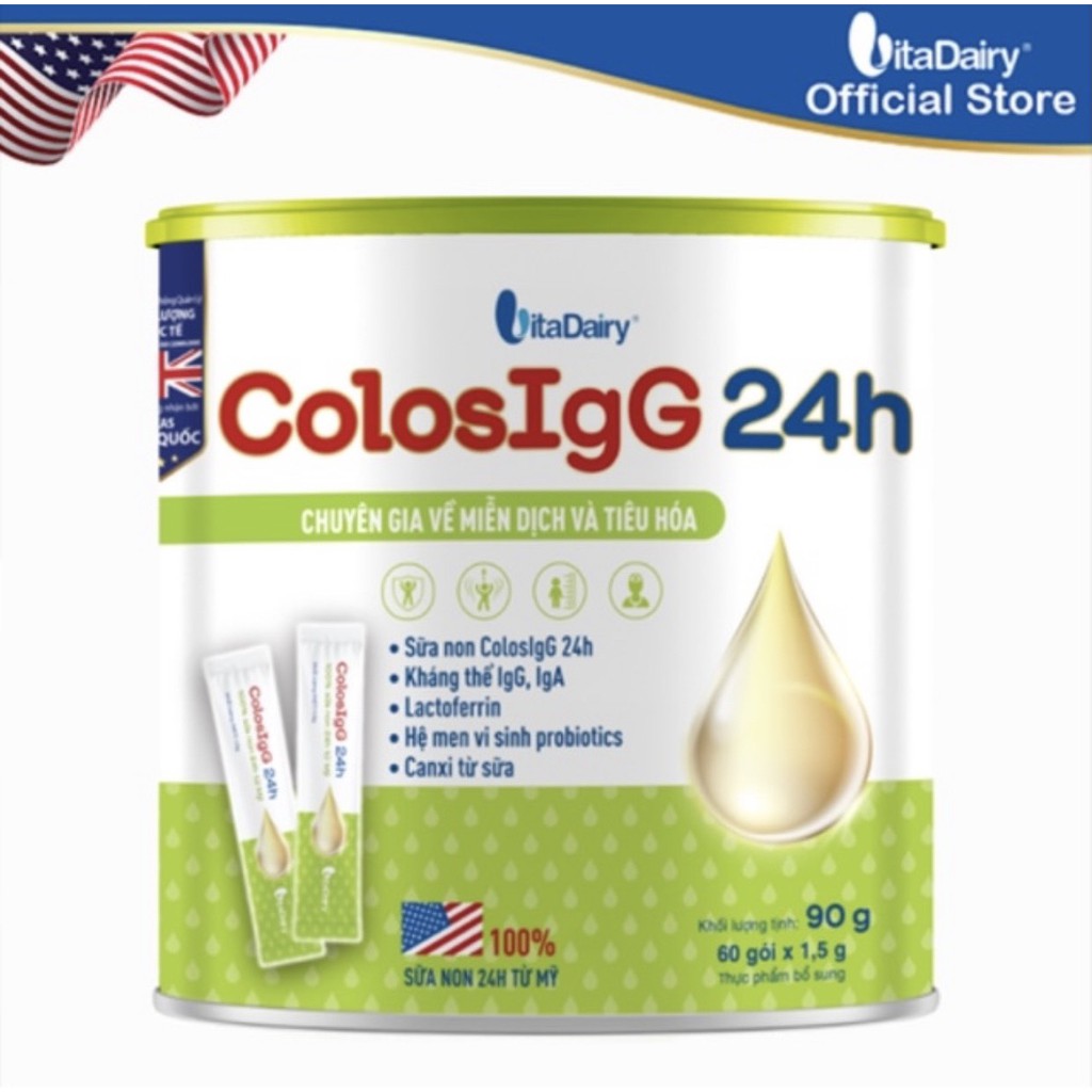 Sữa non ColosIgG 24h 90G (60 gói x 1.5g) [Colosbaby]