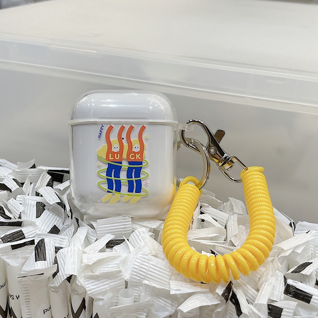 Vỏ Bảo Vệ Hộp Sạc Tai Nghe airpods 1 2 Pro 3rd Generation Pro 1/2 Trong Suốt Chống Sốc Họa Tiết Hoạt Hình Kèm Dây Đeo Kiểu Nhật Hàn