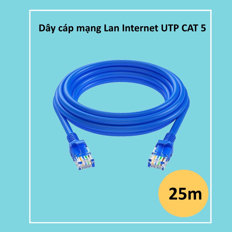 Cáp Mạng Lan- Internet 2 Đầu Bấm Sẵn 25M Màu Xanh