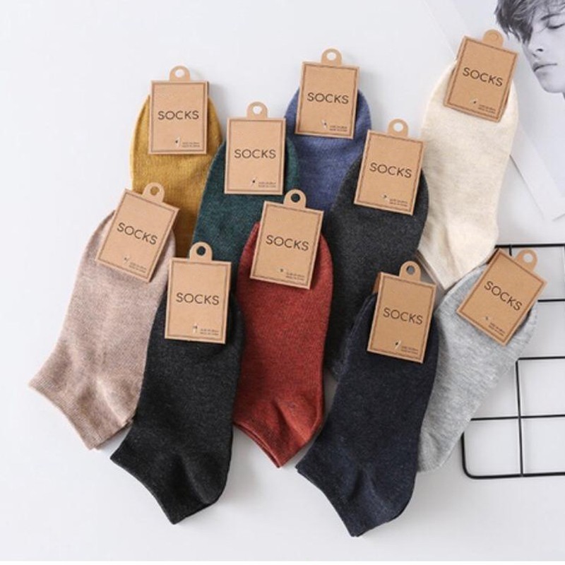 Tất Vớ Trơn Cổ Ngắn Thấp Thoáng Mát - Kháng Khuẩn Khử Mùi Chống Hôi Chân Cả Nam Nữ (Unisex) Muối Tiêu - Hanlly Fashion
