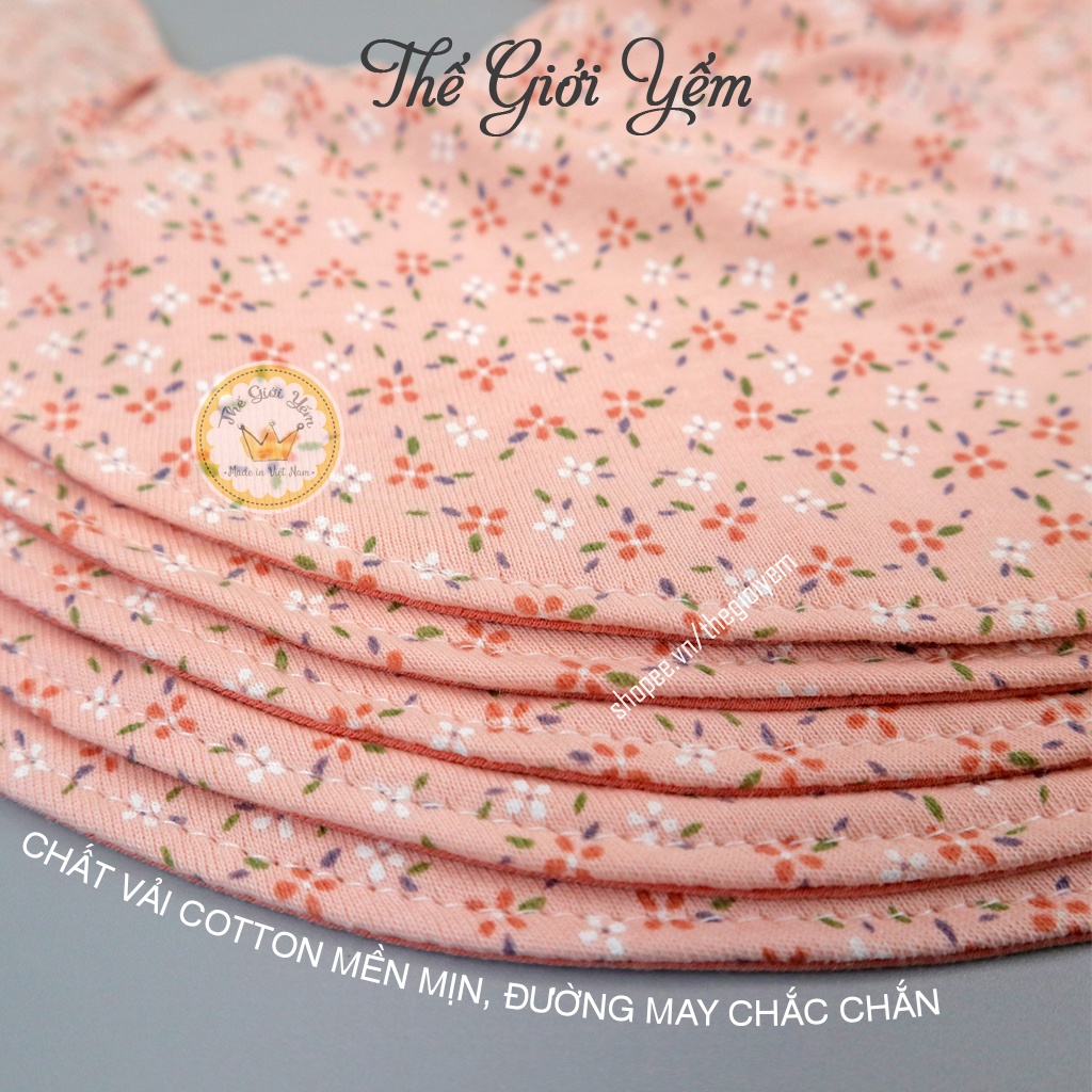 Khăn yếm quàng cổ cho bé gái form ôm cổ cotton mềm mại 2 lớp xinh yêu thời trang ăn dặm YBG001 THẾ GIỚI YẾM