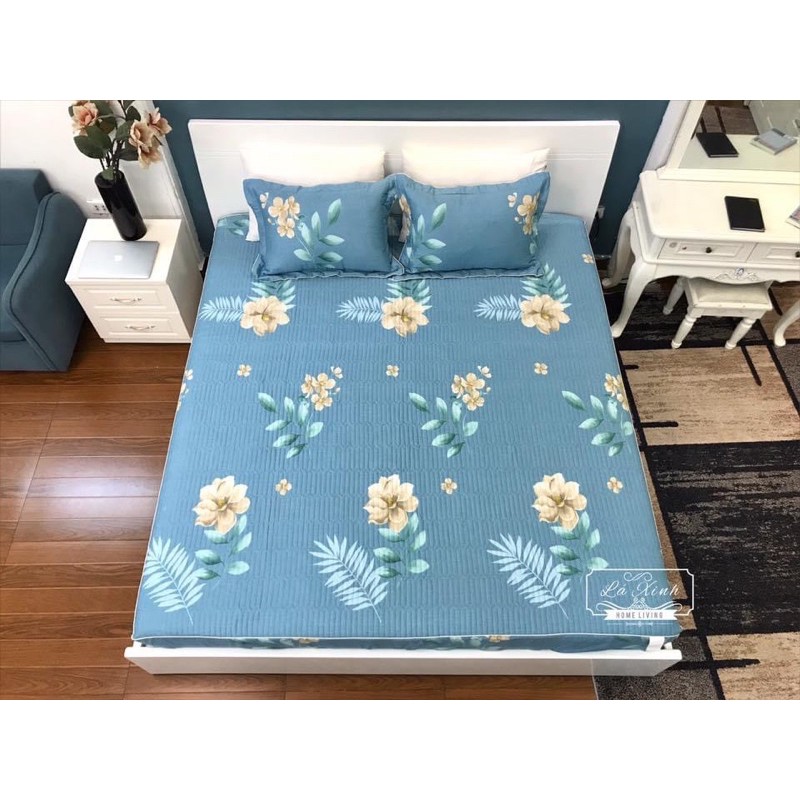 SÉT GA GỐI CHUN TRẦN COTTON 100%