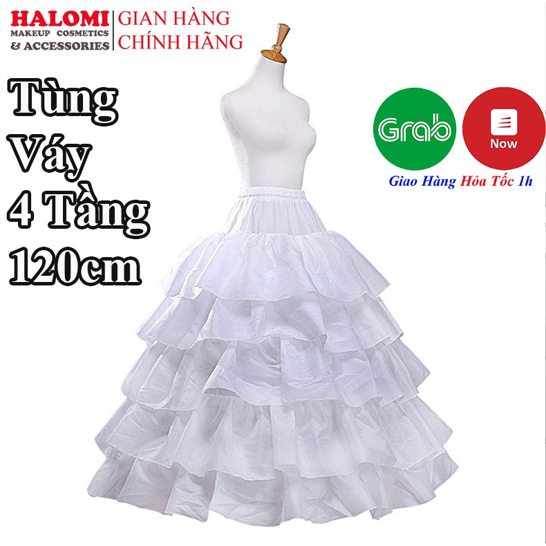 Tùng cô dâu váy xòe 4 tầng rộng 120cm phù hợp cho váy cỡ vừa và to khung dẻo dễ dàng gấp gọn