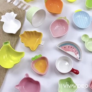 Combo Bát ăn dặm cho bé, chén ăn dặm hoa quả 110ml -ngocca