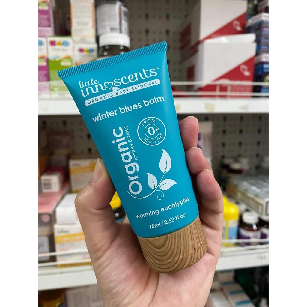 Kem bôi ấm ngực, dầu thoa giữ ấm, phòng ngừa cảm lạnh ngạt mũi giảm ho cho bé yêu Organic Little Innoscents Úc