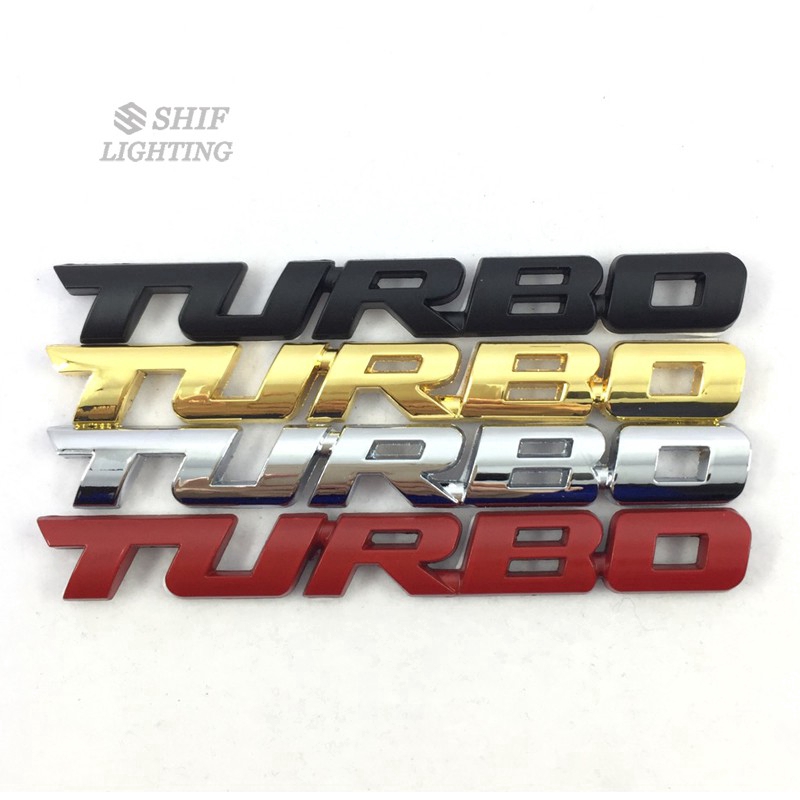 Nhãn dán kim loại họa tiết logo Turbo cho xe ô tô