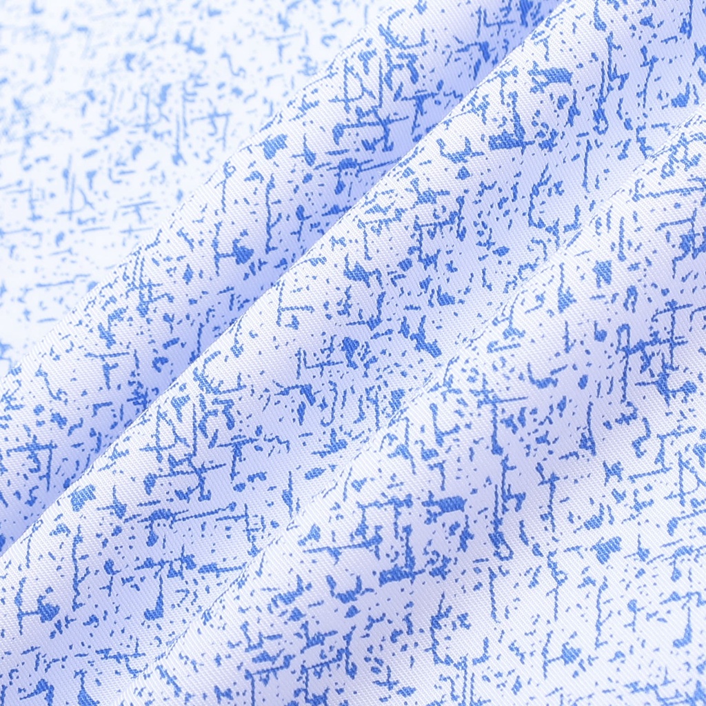 [MẪU MỚI] Áo sơ mi nam ngắn tay ARISTINO dáng Slim fit vừa vặn, trắng in sược xanh nổi bật và thời thượng - ASS217S2