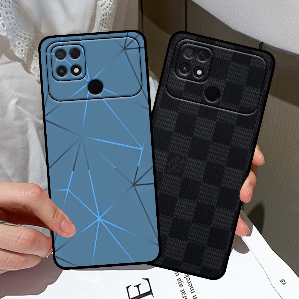 Ốp Xiaomi Poco C40 in hình thương hiệu LV, họa tiết xanh bạc siêu đẹp