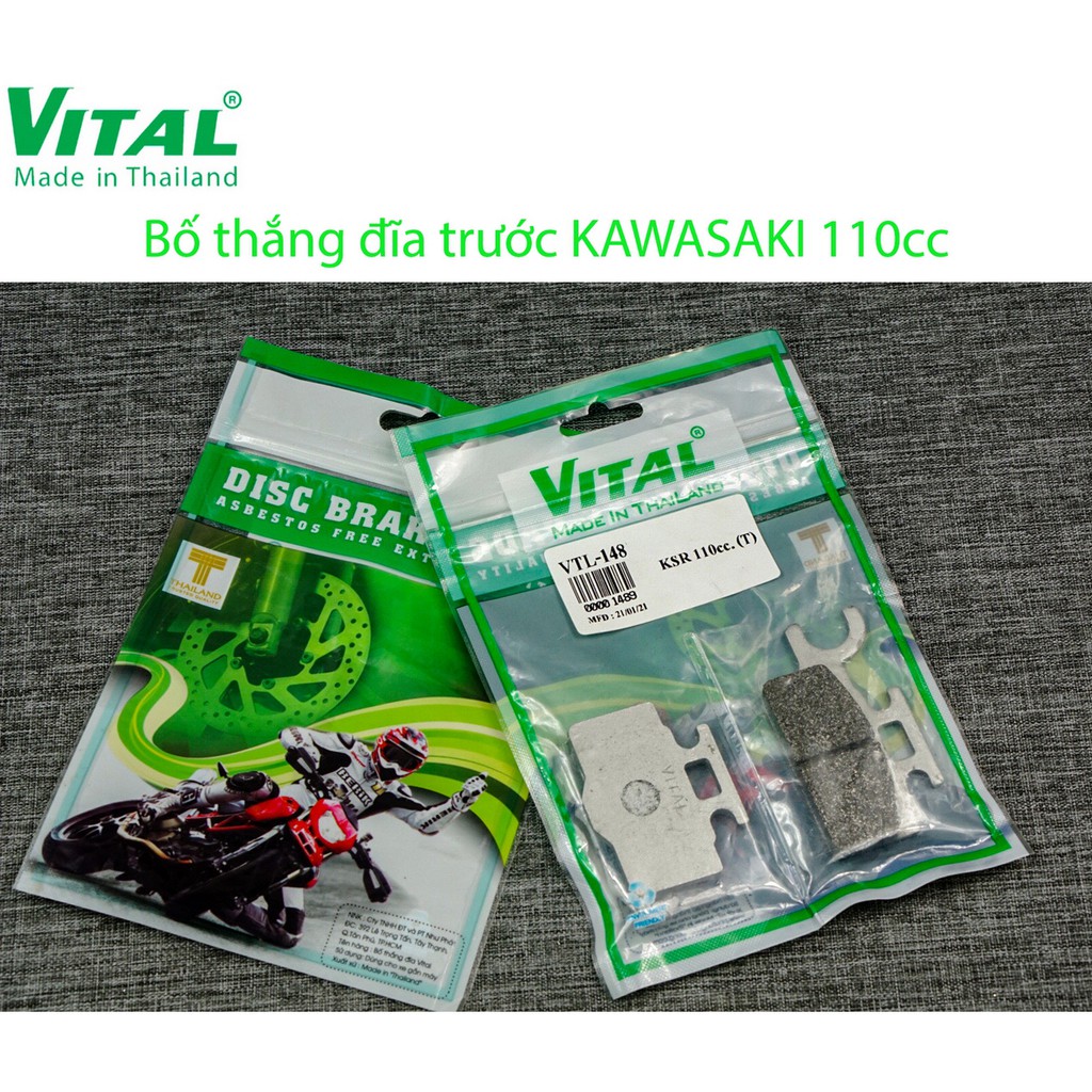 Bố thắng đĩa KAWASAKI KSR 110 - hiệu VITAL - Má phanh xe máy, bố thắng đĩa VITAL chính hãng Thái lan