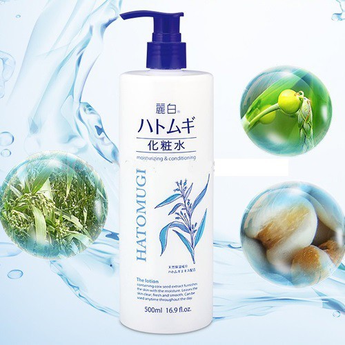 Nước Hoa Hồng Ý Dĩ Dưỡng Da Reihaku Hatomugi Moisturizing &amp; Conditioning Lotion 500ml
