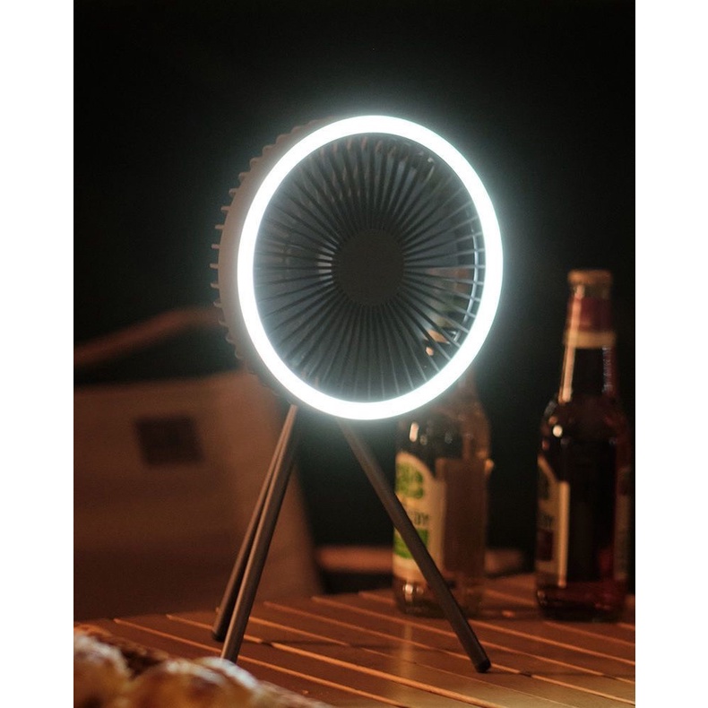 Quạt tích điện đa năng 3 in 1 có đèn led và sạc dự phòng pin 10000mAh