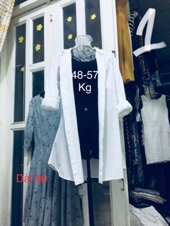 Áo sơ mi trắng dáng dài