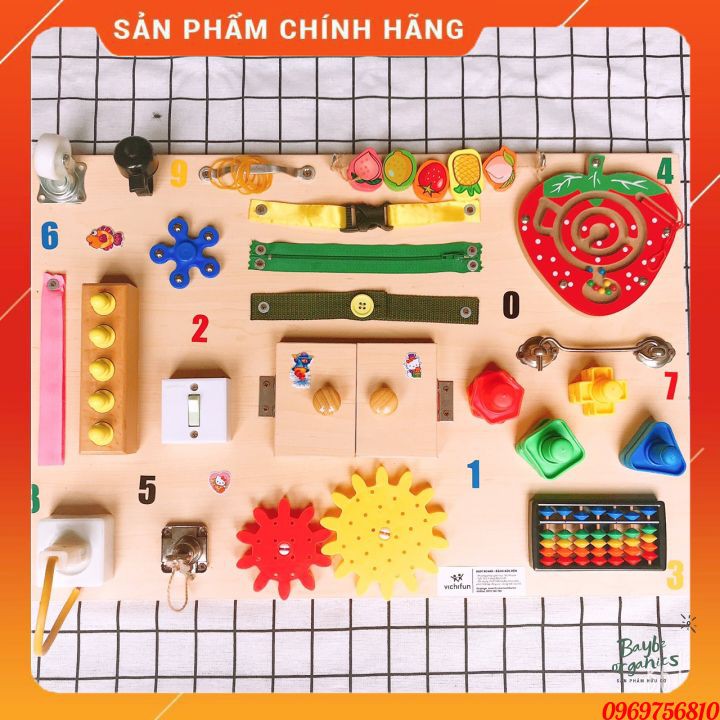 HAND MADE Busy board, Bảng bận rộn, Đồ chơi gỗ, đồ chơi thông minh montessori