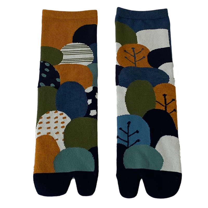 Tất xỏ ngón họa tiết hoa trừu tượng thời trang đẹp mắt cho unisex