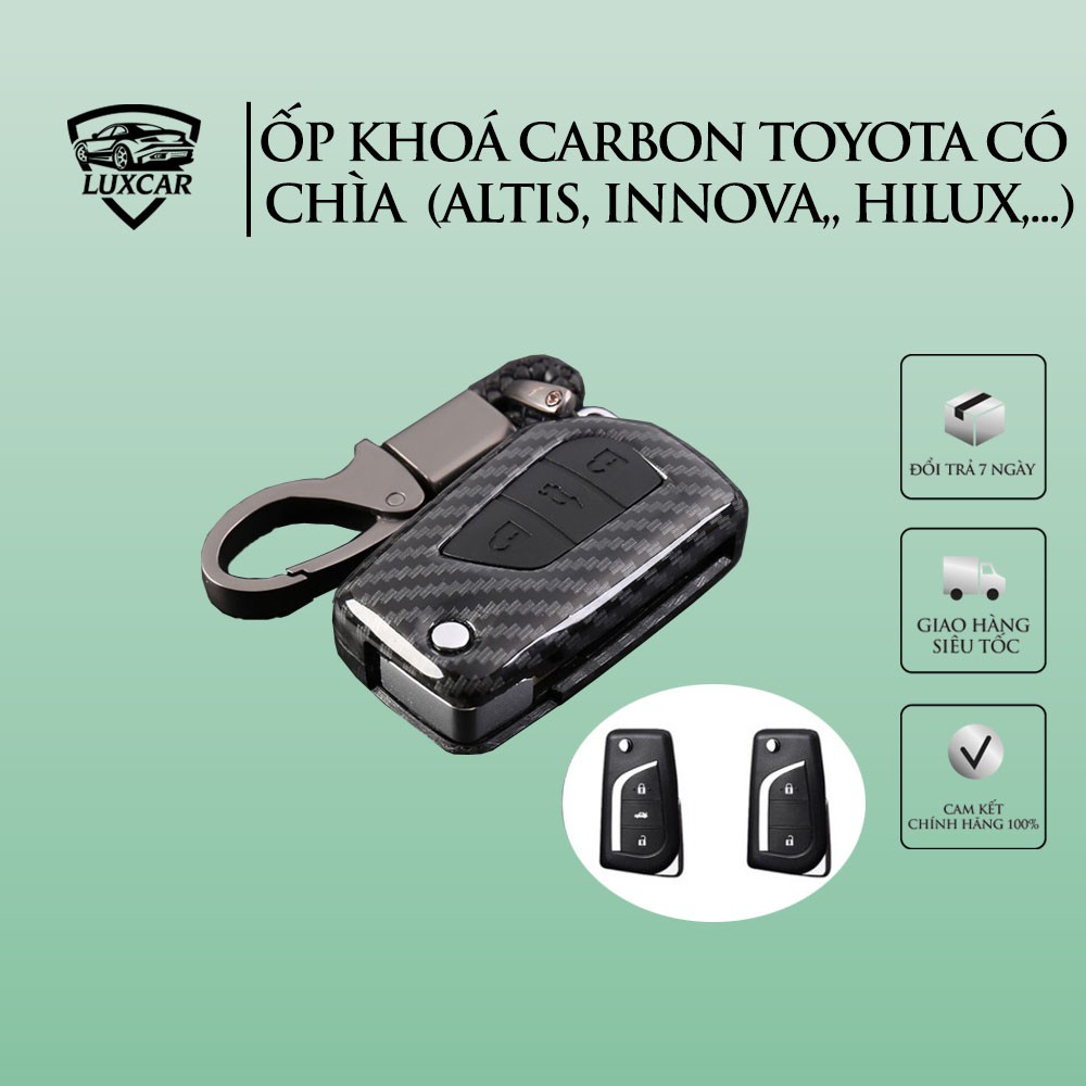 Ốp khóa CARBON có chìa cao cấp TOYOTA | ALTIS,INNOVA,FORTUNER,HILUX