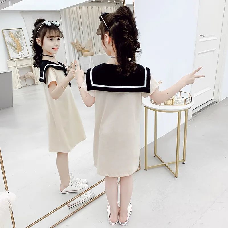 Đầm Thủy Thủ Thời Trang Mùa Hè Hàn Quốc Cho Bé Gái 3-10 Tuổi 9 8 Tuổi