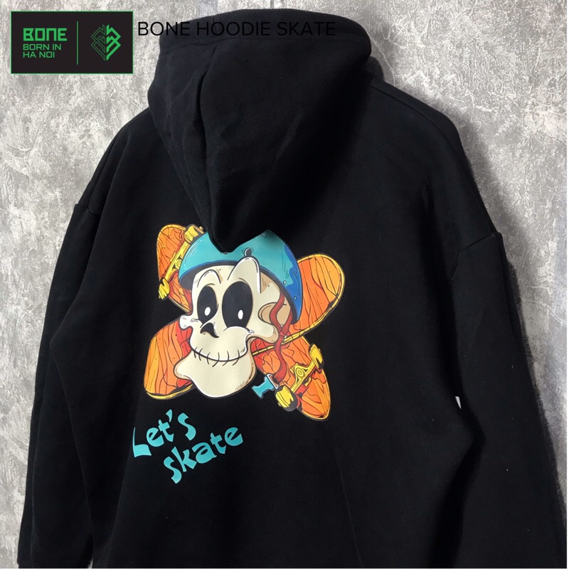 Áo hoodie local brand chính hãng unisex form rộng hoodie nam nữ Bone Skate