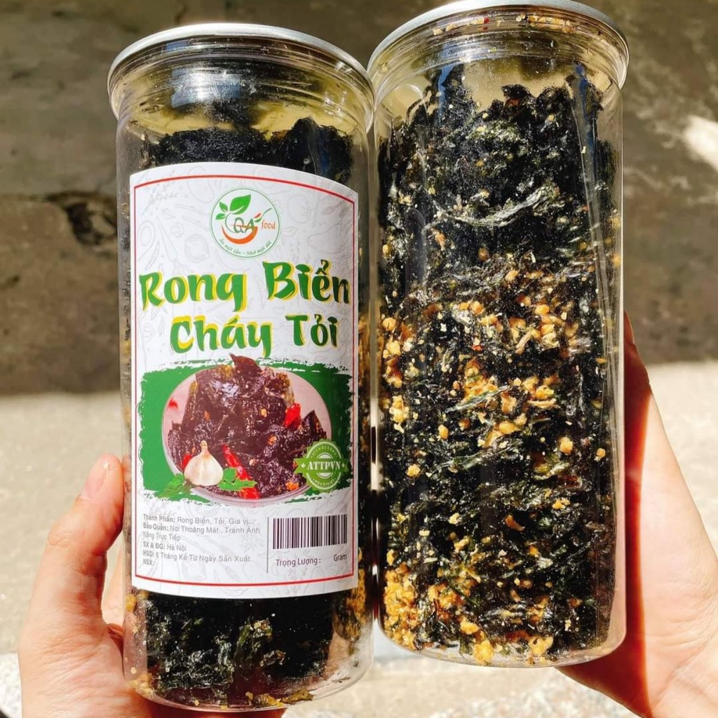 Rong biển cháy tỏi 160g đồ ăn vặt Hà Nội vừa ngon vừa rẻ