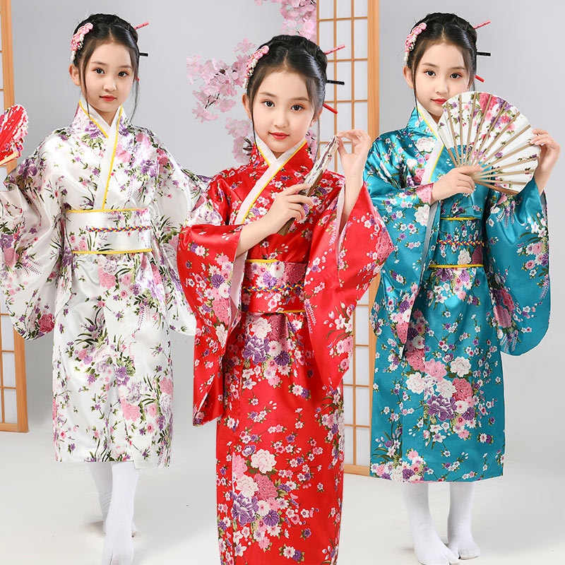 Bộ đồ ngủ Kimono in hoa phong cách Nhật Bản cho nữ