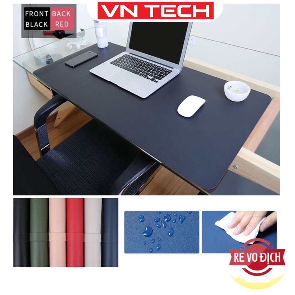 [Khâu Viền, 2 Mặt 2 Màu ] Thảm Da Trải Bàn Làm Việc Deskpad Da PU size Lớn Kiêm Miếng Lót Chuột Máy Tính Cỡ Lớn.