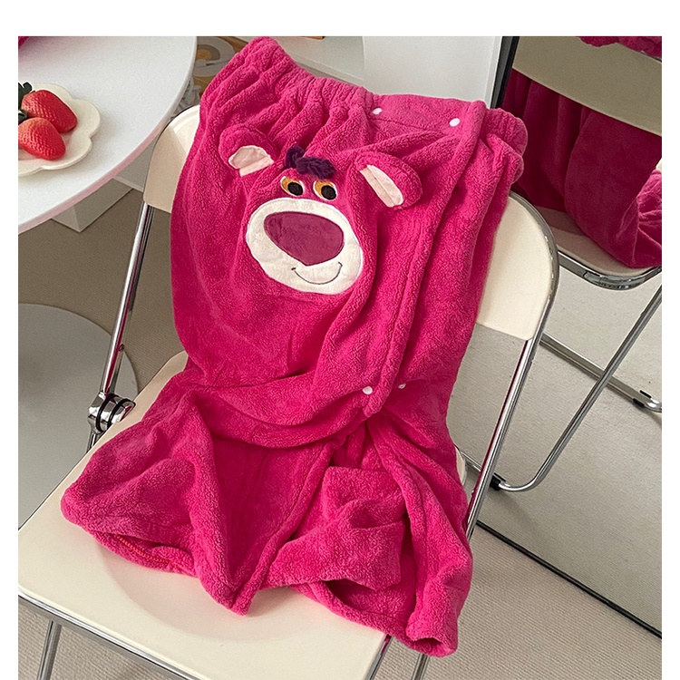 Bộ khăn tắm nữ gấu dâu đáng yêu - US845