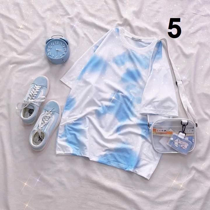 [5 MẪU] Áo tay lở 3D loang màu hot trend Tie Dye unisex