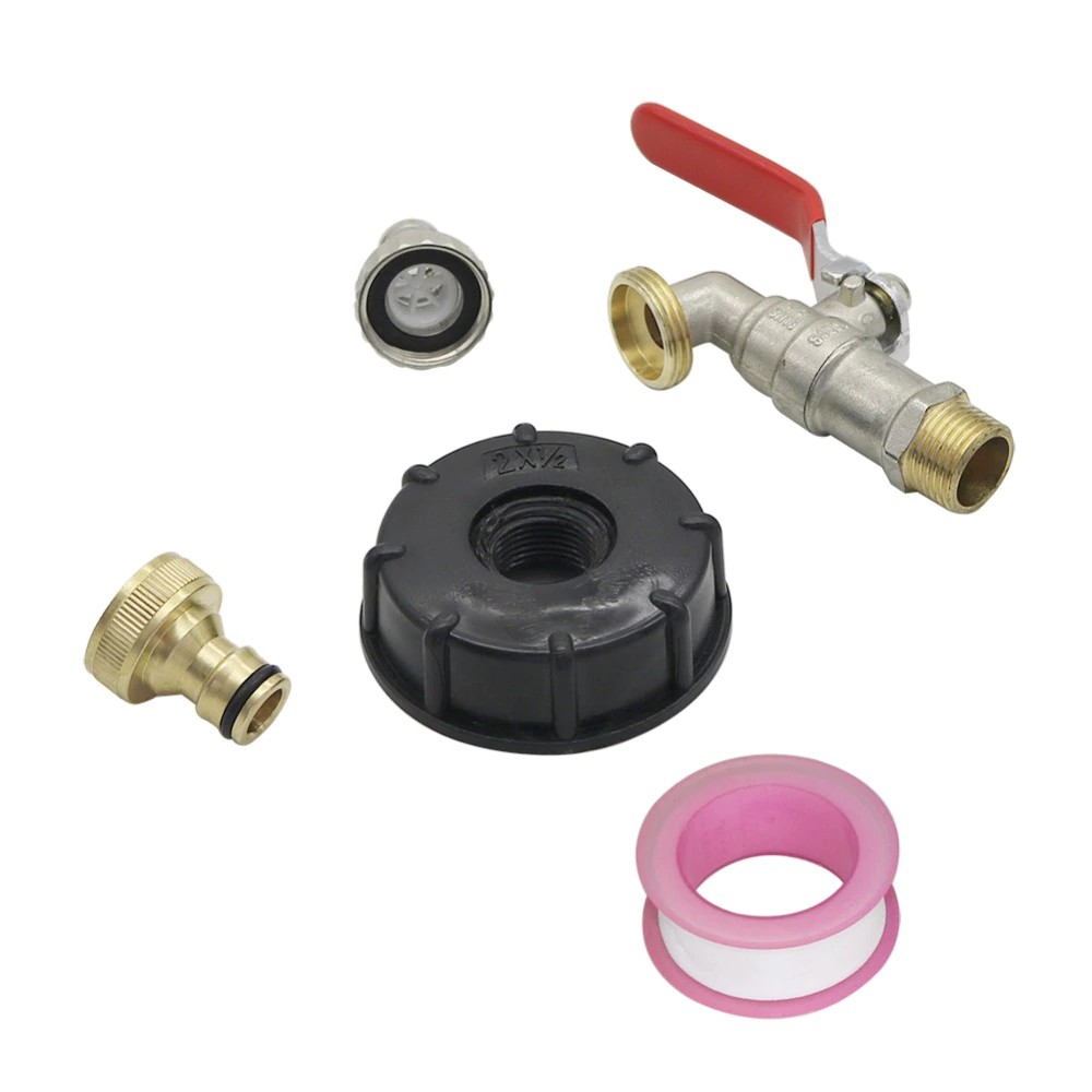 Bộ vòi nước bằng nhựa / sắt 1/2" kèm van dẫn nước và băng keo S60X6 IBC