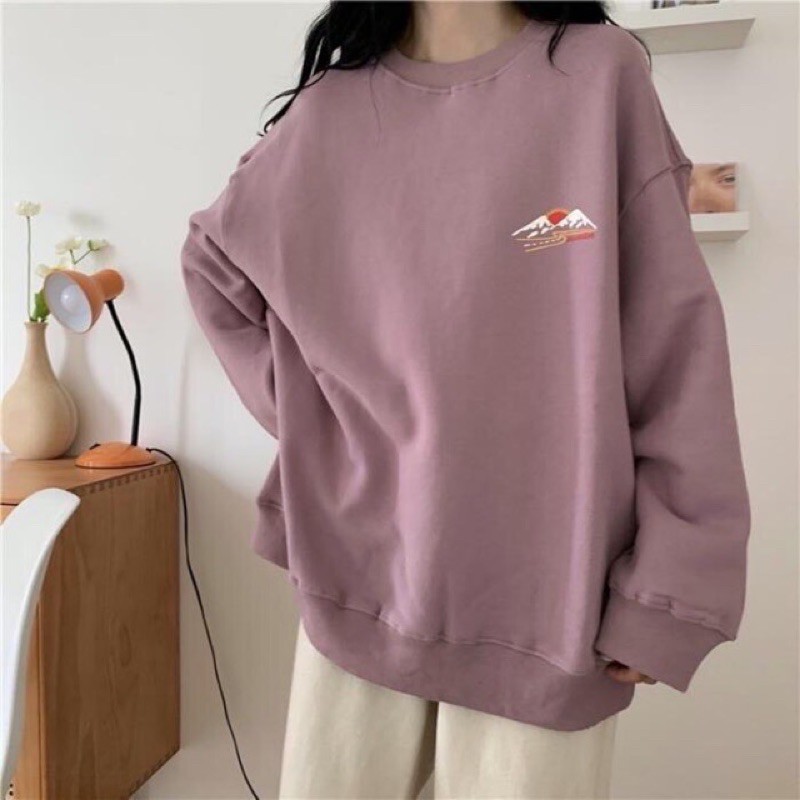 Áo nỉ sweater da cá cực xinh 3 màu hồng, đỏ, be phong cách Hàn quốc