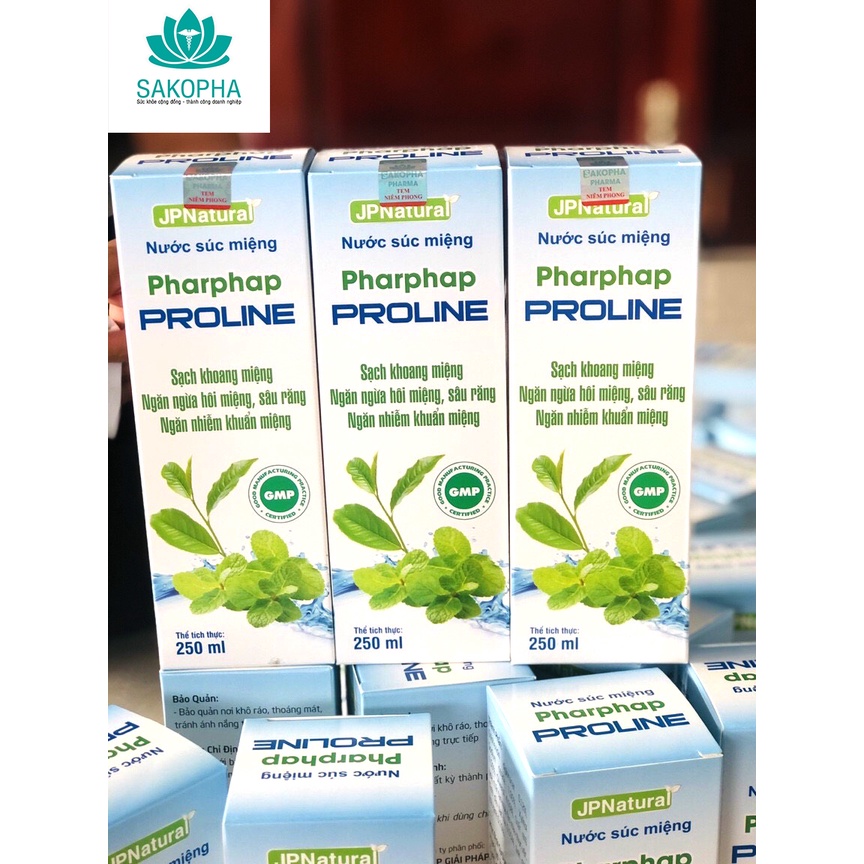 Nước súc miệng Pharphap PROLINE_ Chai 250ml_ mát lạnh, sảng khoái, hơi thở thơm mát dễ chịu