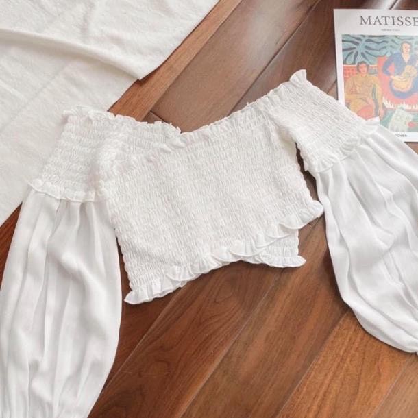 Áo Croptop Nhún - Áo Nhúm Nữ Đắp Chéo -Thời Trang Nữ AnAn - CRT6 | BigBuy360 - bigbuy360.vn