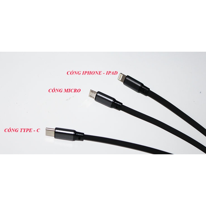Cáp sạc đa năng 3 trong 1 dây dù chống đứt NY04 -ZUZG