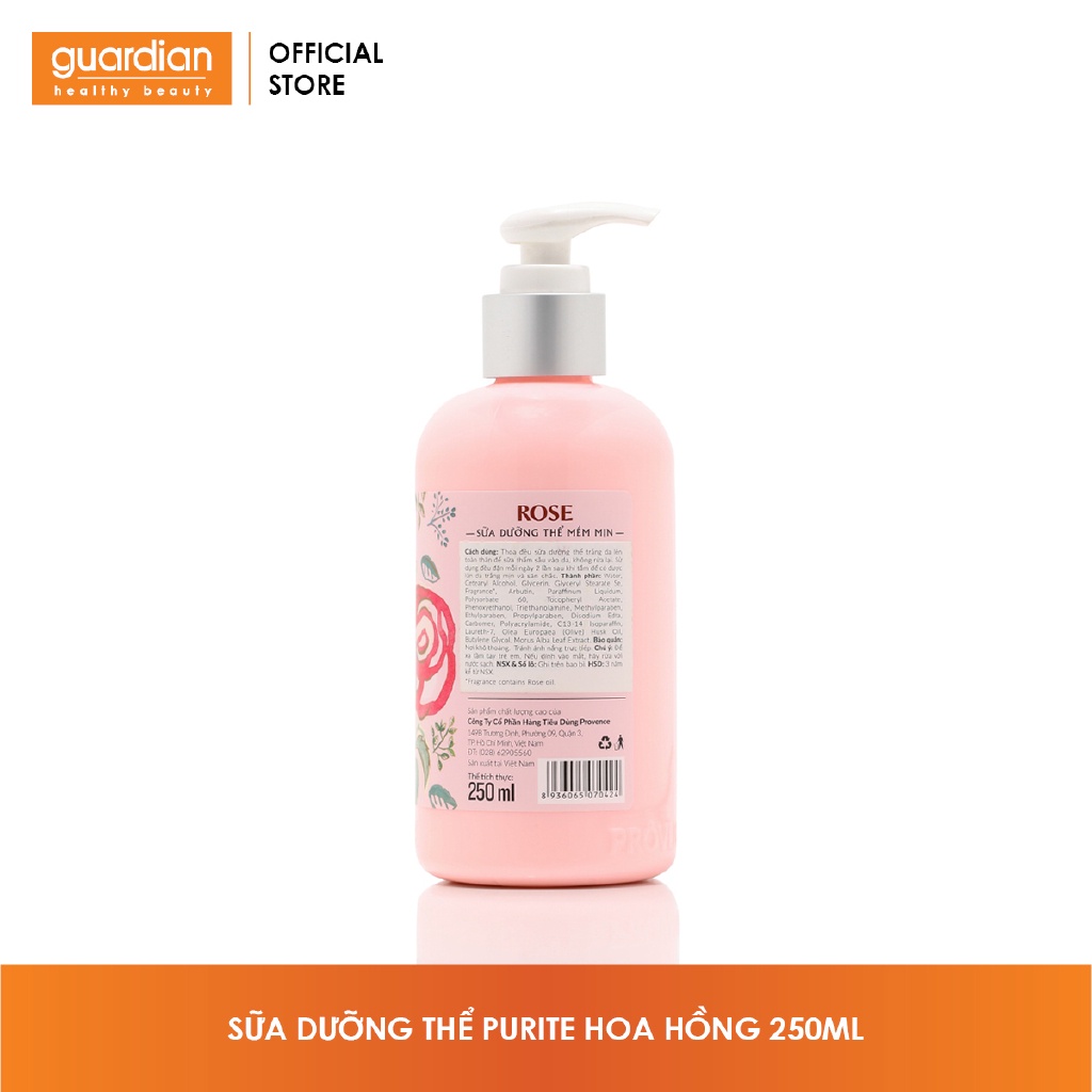 Sữa dưỡng thể Purite by Provence hoa Hồng 250ml