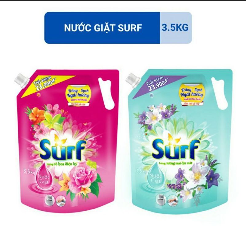 Nước giặt Surf Hương Cỏ Hoa Diệu kỳ Túi 3.5kg