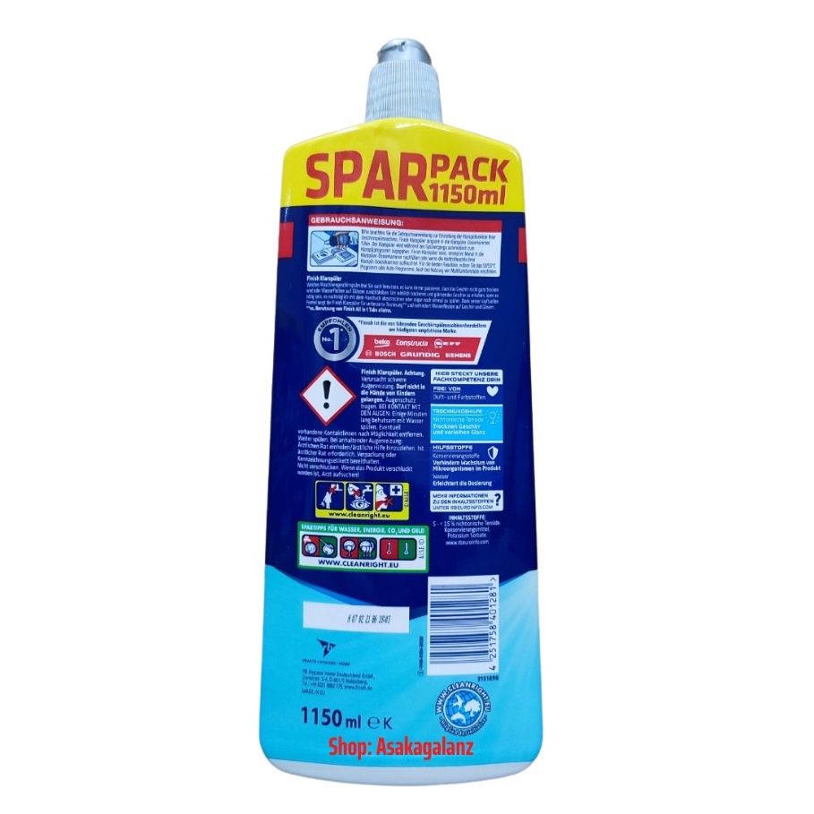 Nước làm bóng Finish 1150ml [MỚI 2021] - Chính Hãng