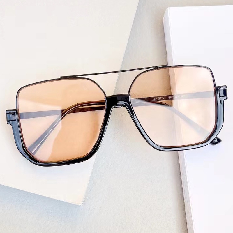 Mắt Kính Gọng Vuông Bằng Kim Loại Chống Ánh Sáng Xanh Thời Trang