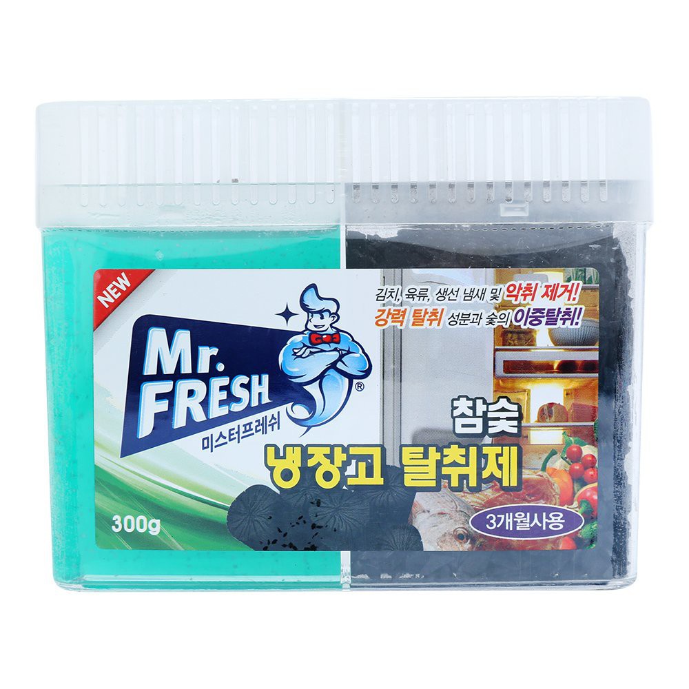 Bộ 2 hộp gel khử mùi tủ lạnh kháng khuẩn than hoạt tính Mr Fresh - Korea 300g