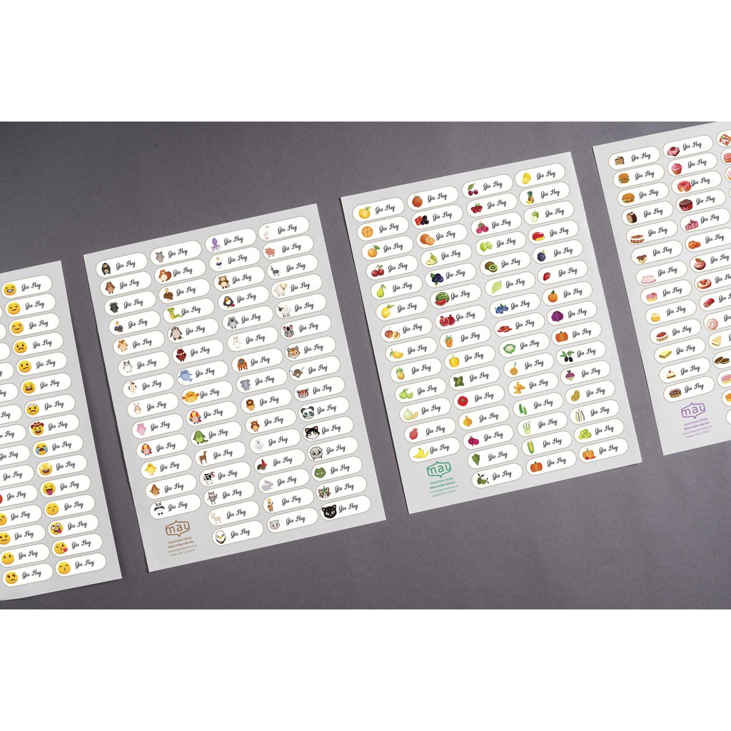 Sticker dán đồ dùng học tập in tên bé 49k có 218 stickers 1*3cm theo yêu cầu