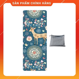 Thảm tập Yoga Du lịch Họa tiết 3D Cao Cấp Chống trơn trượt - Tặng kèm túi đựng
