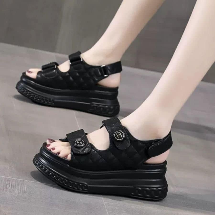 SANDAL CHANL ĐẾ CAO SIÊU HOT HÀNG CAO CẤP HÀNG QC